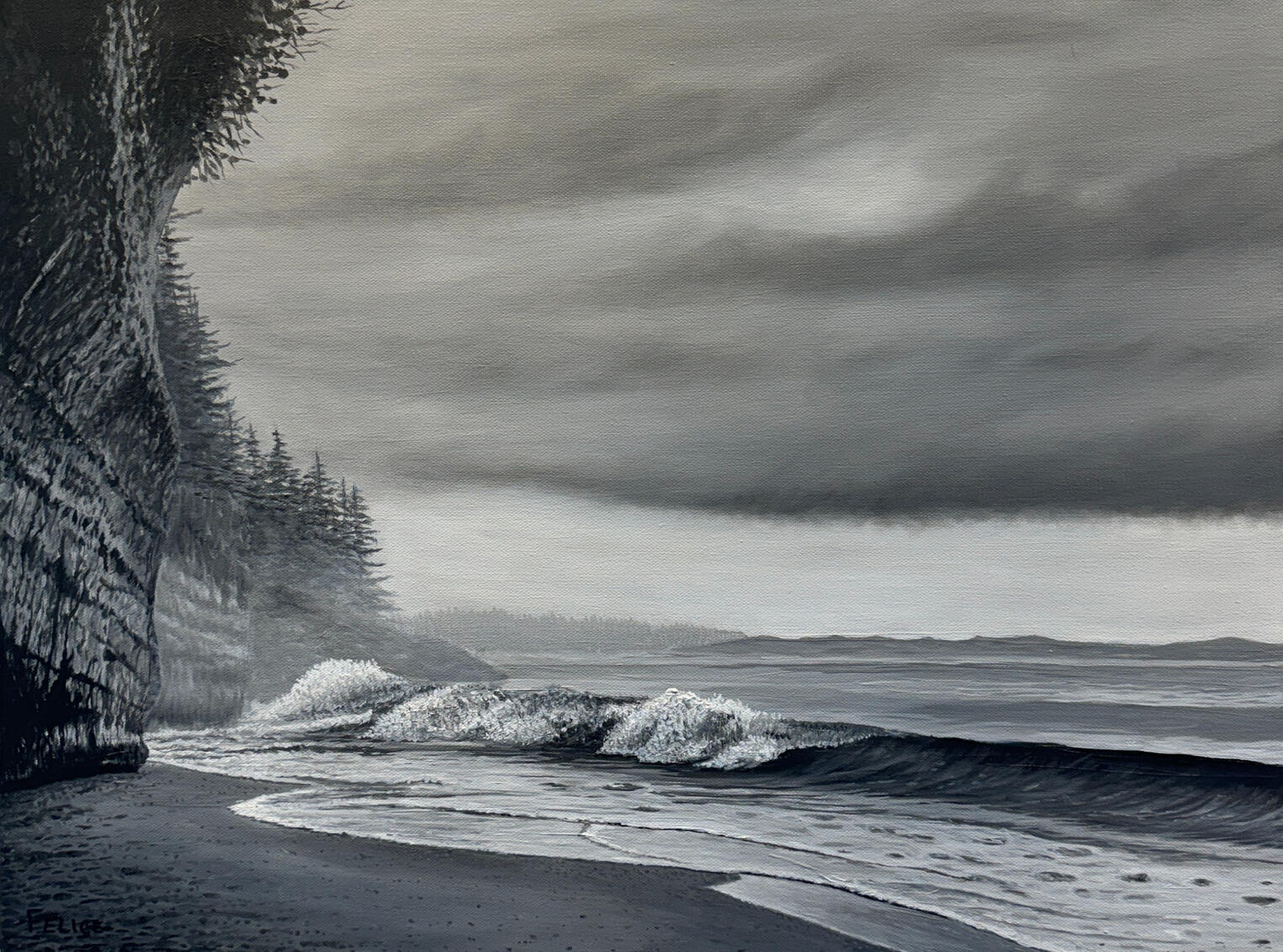 "Mystic Beach", Oil on Canvas 24" x 18"x 1.5"