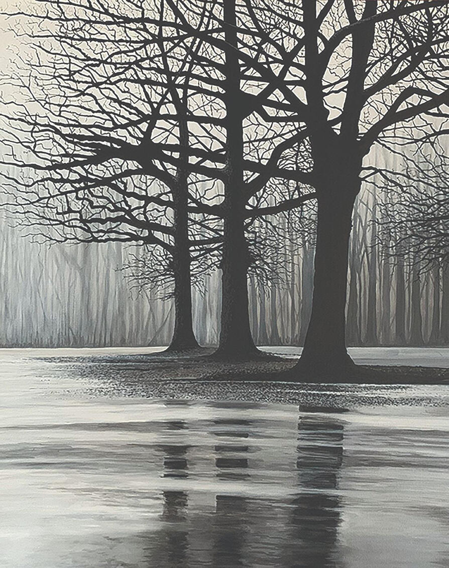"Oak Trees” (2022) Oil on Canvas, 24”x30”x1.5” Exclusively at Kurbatoff Gallery